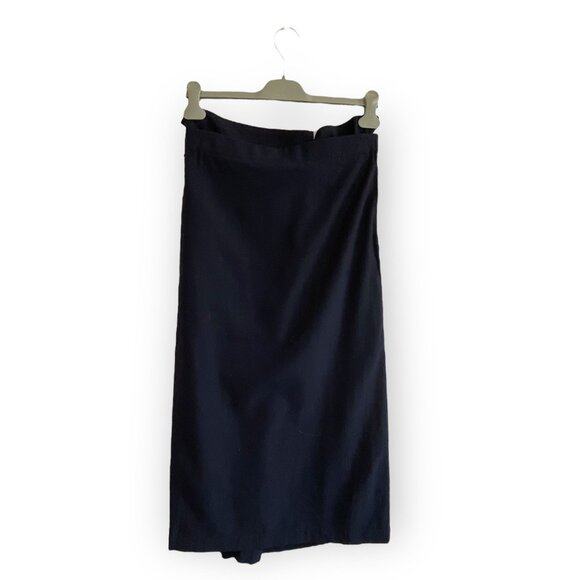 Vintage Comme des Garçons Tricot Navy Wool Belted Midi Skirt, Size M, 1992 S/S - Picture 6 of 15